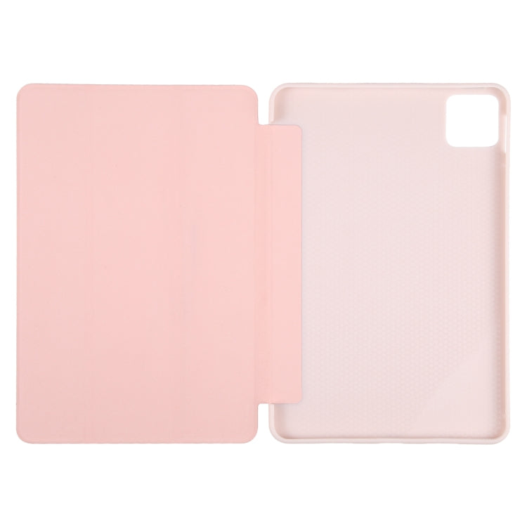 For Xiaomi Pad 6 / Pad 6 Pro Three-fold Holder Flip Tablet Leather Case(Light Pink)