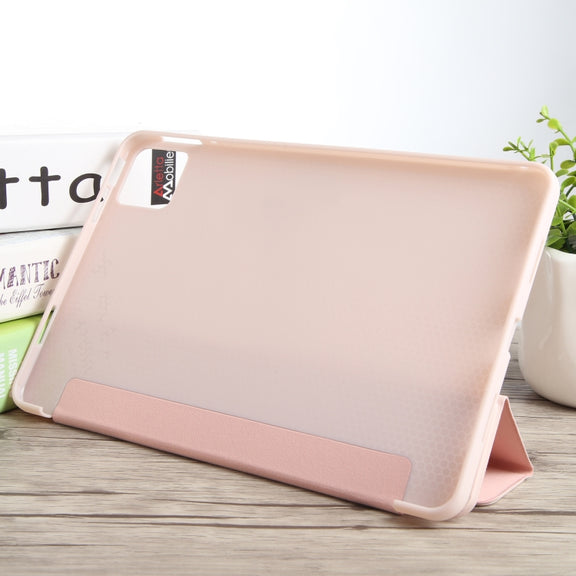 For Xiaomi Pad 6 / Pad 6 Pro Three-fold Holder Flip Tablet Leather Case(Light Pink)