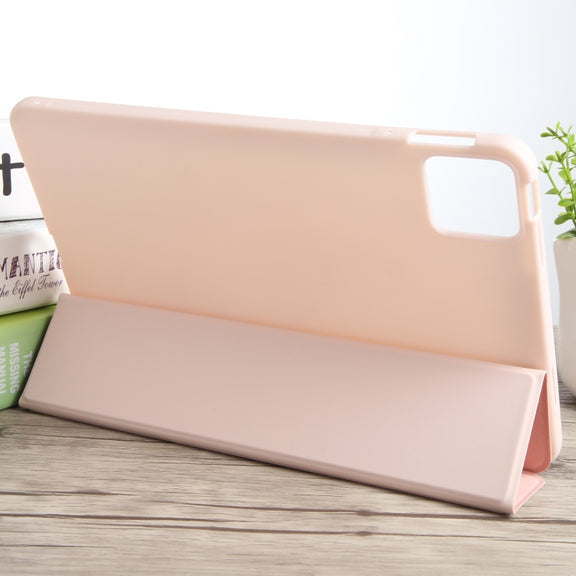 For Xiaomi Pad 6 / Pad 6 Pro Three-fold Holder Flip Tablet Leather Case(Light Pink)