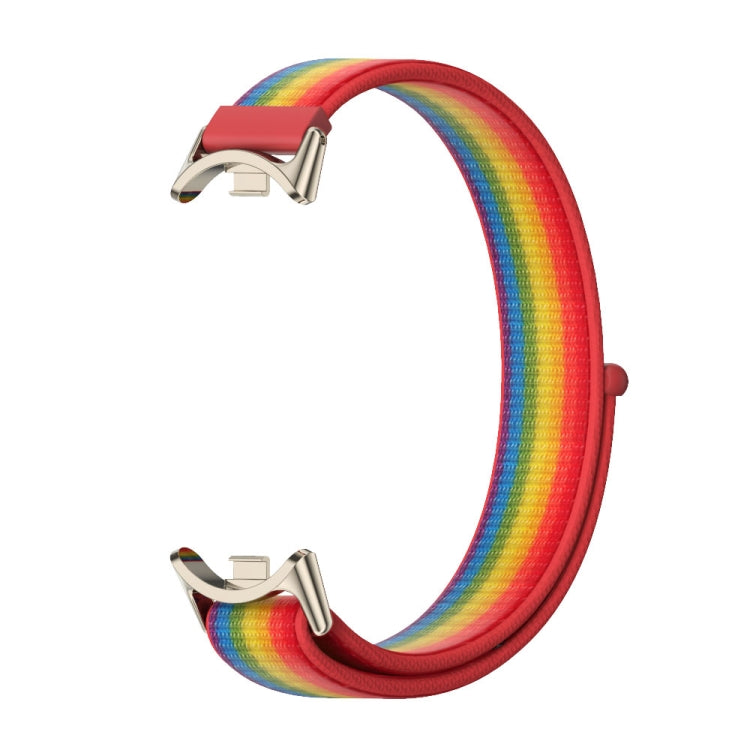 For Xiaomi Mi Band 8 / 9 / 9 NFC Mijobs Breathable Nylon Loop Watch Band(Rainbow Light Gold)