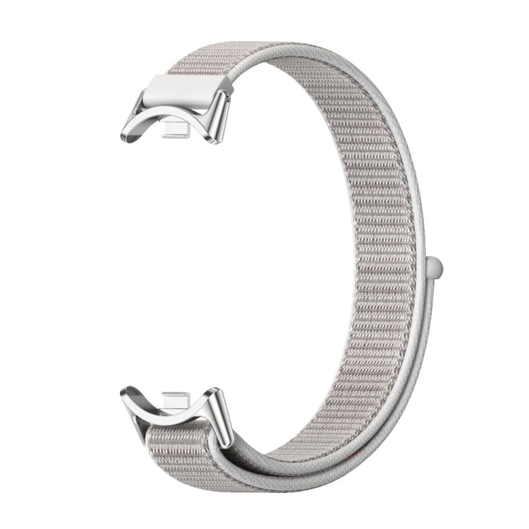 For Xiaomi Mi Band 8 / 9 / 9 NFC Mijobs Breathable Nylon Loop Watch Band(Sea Shell Silver) - Watch Bands by MIJOBS | Online Shopping South Africa | PMC TechLife | Buy Now Pay Later Mobicred