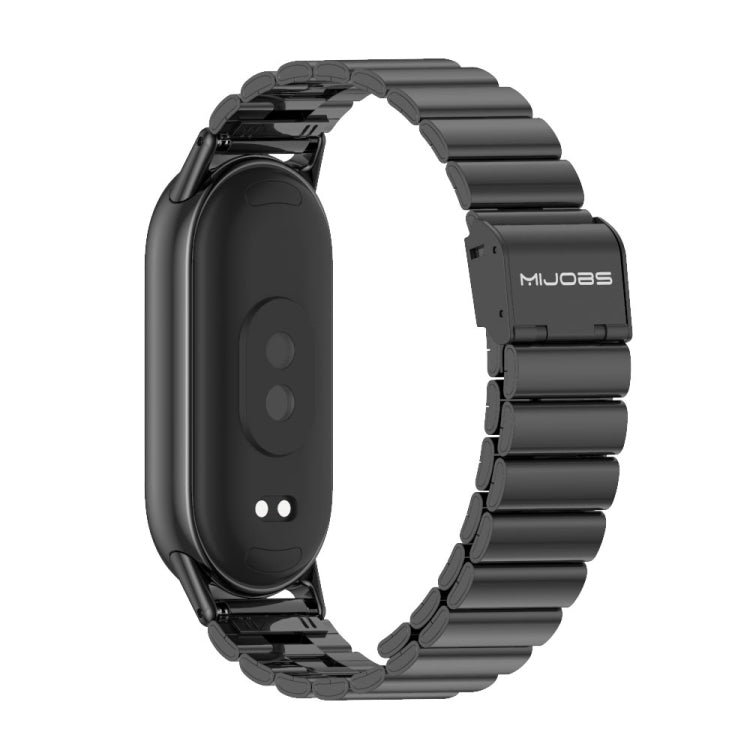 For Xiaomi Mi Band 8 / 9 / 9 NFC Mijobs Bamboo Buckle Stainless Steel Watch Band(Black) - Watch Bands by MIJOBS | Online Shopping South Africa | PMC TechLife | Buy Now Pay Later Mobicred