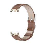 For Xiaomi Mi Band 8 / 9 / 9 NFC Mijobs Genuine Leather Watch Band(Brown Light Gold)