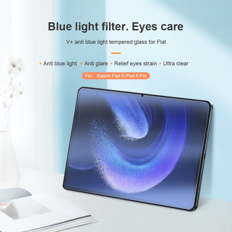 For Xiaomi Pad 6 Pro / Pad 6 NILLKIN V+ Series 0.33mm 4H Anti-blue Ray Tempered Glass Film