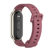 For Xiaomi Mi Band 8 / 9 / 9 NFC Mijobs Silicone Breathable Watch Band(Wine Red+Light Gold)