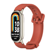 For Xiaomi Mi Band 8 / 9 / 9 NFC Mijobs Silicone Breathable Watch Band(Orange+Light Gold)