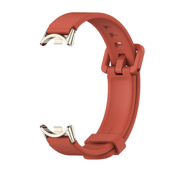 For Xiaomi Mi Band 8 / 9 / 9 NFC Mijobs Silicone Breathable Watch Band(Orange+Light Gold)