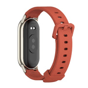 For Xiaomi Mi Band 8 / 9 / 9 NFC Mijobs Silicone Breathable Watch Band(Orange+Light Gold)