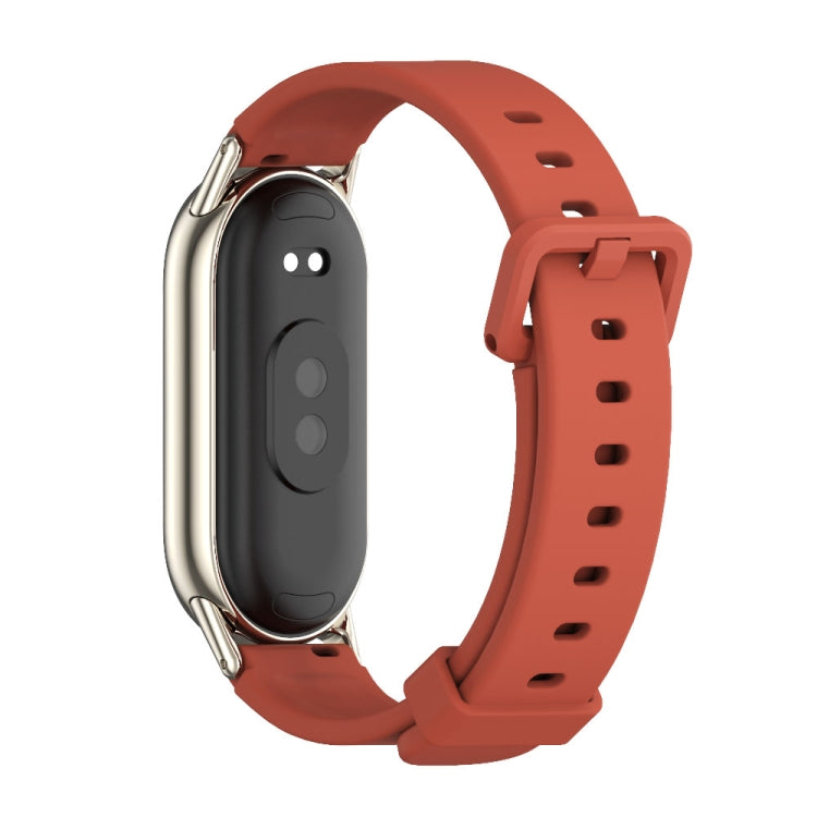 For Xiaomi Mi Band 8 / 9 / 9 NFC Mijobs Silicone Breathable Watch Band(Orange+Light Gold)