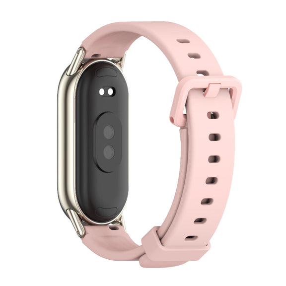 For Xiaomi Mi Band 8 / 9 / 9 NFC Mijobs Silicone Breathable Watch Band(Pink Light Gold)