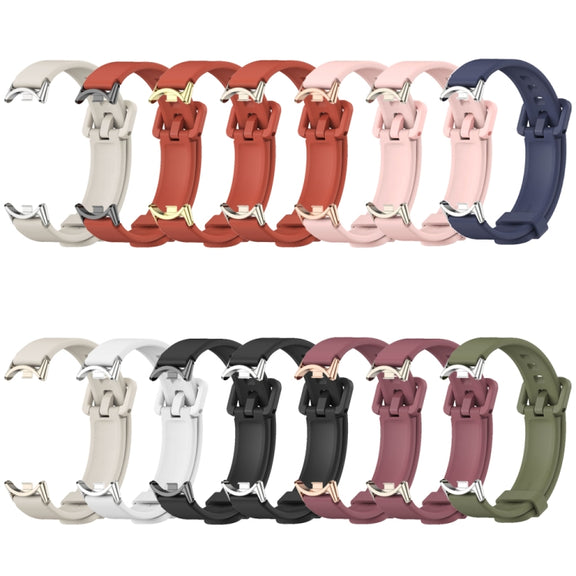 For Xiaomi Mi Band 8 / 9 / 9 NFC Mijobs Silicone Breathable Watch Band(Orange+Light Gold)