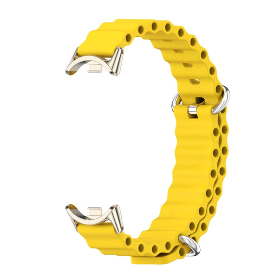 For Xiaomi Mi Band 8 / 9 / 9 NFC Mijobs Marine Silicone Breathable Watch Band(Yellow Light Gold)