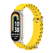 For Xiaomi Mi Band 8 / 9 / 9 NFC Mijobs Marine Silicone Breathable Watch Band(Yellow Silver)