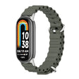 For Xiaomi Mi Band 8 / 9 / 9 NFC Mijobs Marine Silicone Breathable Watch Band(Khaki Green Silver) - Watch Bands by MIJOBS | Online Shopping South Africa | PMC TechLife | Buy Now Pay Later Mobicred