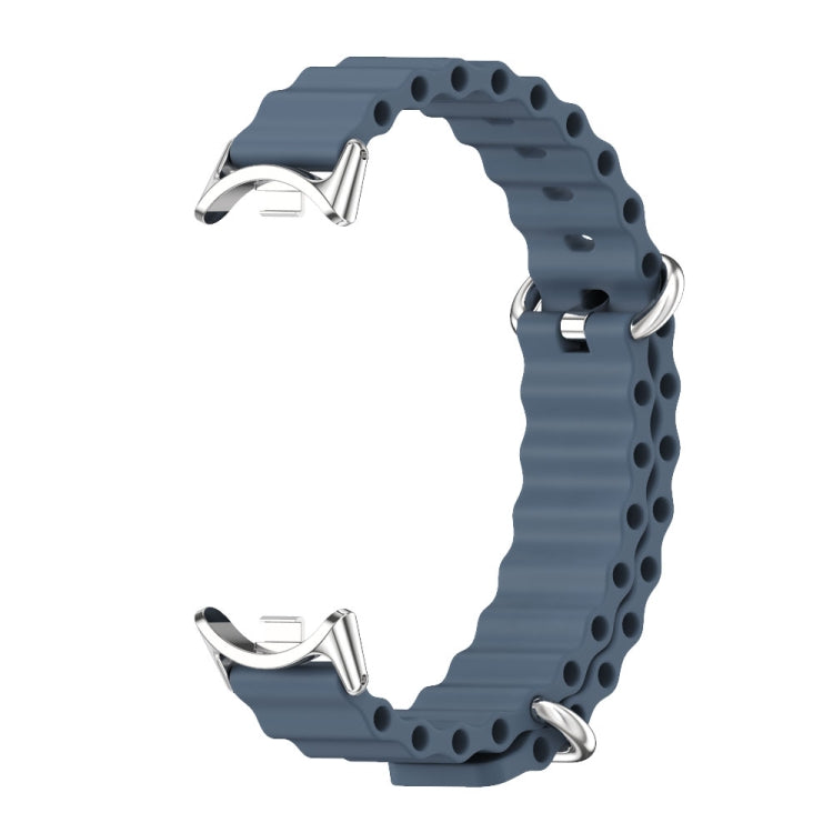 For Xiaomi Mi Band 8 / 9 / 9 NFC Mijobs Marine Silicone Breathable Watch Band(Space Blue Silver) - Watch Bands by MIJOBS | Online Shopping South Africa | PMC TechLife | Buy Now Pay Later Mobicred