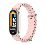For Xiaomi Mi Band 8 / 9 / 9 NFC Mijobs Marine Silicone Breathable Watch Band(Pink Light Gold)
