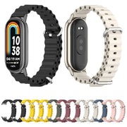 For Xiaomi Mi Band 8 / 9 / 9 NFC Mijobs Marine Silicone Breathable Watch Band(Yellow Silver)