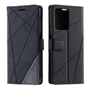 For Redmi Note 12 5G Skin Feel Splicing Horizontal Flip Leather Phone Case(Black)
