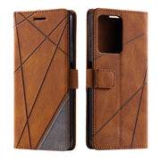 For Redmi Note 12 Pro 5G Global Skin Feel Splicing Horizontal Flip Leather Phone Case(Brown)