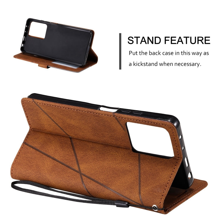 For Redmi Note 12 Pro 5G Global Skin Feel Splicing Horizontal Flip Leather Phone Case(Brown) - free shipping - PMC TechLife - Order now!