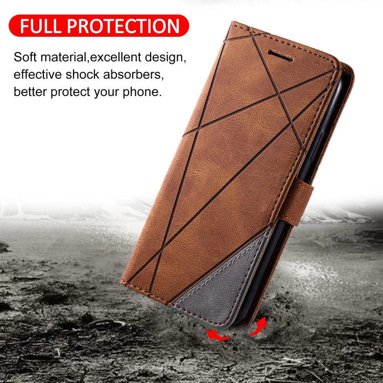 For Redmi Note 12 Pro 5G Global Skin Feel Splicing Horizontal Flip Leather Phone Case(Brown) - free shipping - PMC TechLife - Order now!