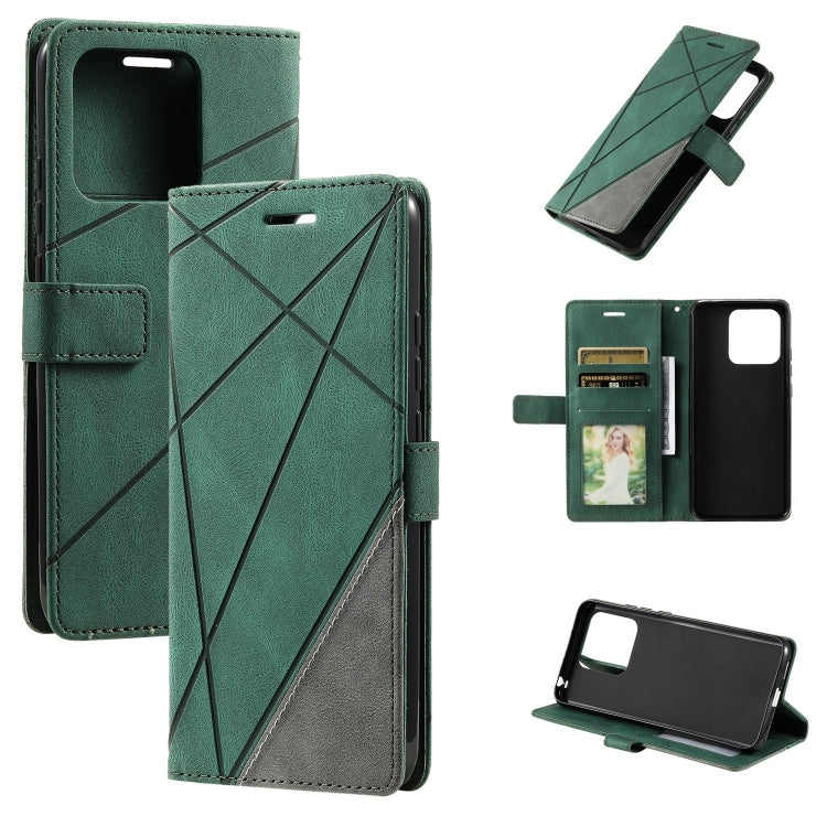 For Xiaomi 13 Pro Skin Feel Splicing Horizontal Flip Leather Phone Case(Green) - free shipping - PMC TechLife - Order now!
