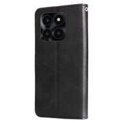 For Honor X6a Calf Texture Zipper Leather Phone Case(Black)