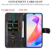 For Honor X6a Calf Texture Zipper Leather Phone Case(Black)
