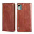 For Nokia C12 Gloss Oil Solid Color Magnetic Leather Phone Case(Brown) - free shipping - PMC TechLife - Order now!