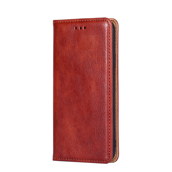 For Nokia C12 Gloss Oil Solid Color Magnetic Leather Phone Case(Brown)