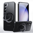For Samsung Galaxy S23+ 5G 360 Rotating MagSafe Magnetic Skin Feel Phone Case(Black) - Galaxy S23+ 5G Cases by PMC TechLife | Online Shopping South Africa | PMC TechLife