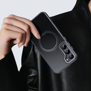 For Samsung Galaxy S23+ 5G 360 Rotating MagSafe Magnetic Skin Feel Phone Case(Black)