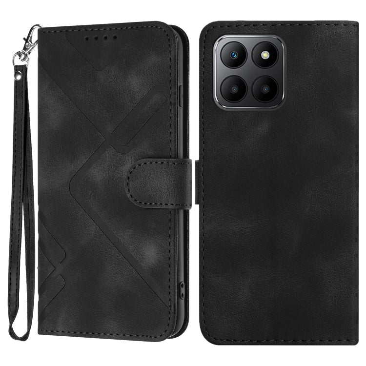 For Honor 70 Lite Line Pattern Skin Feel Leather Phone Case(Black) - free shipping - PMC TechLife - Order now!