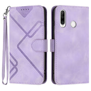 For Honor 20S Russia /20 lite Russia  Line Pattern Skin Feel Leather Phone Case(Light Purple)
