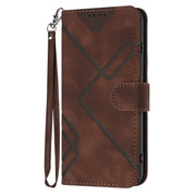 For Honor 70 Line Pattern Skin Feel Leather Phone Case(Coffee)