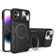 For iPhone 12 CD Texture Sliding Camshield Magnetic Holder Phone Case(Black) - free shipping - PMC TechLife - Order now!