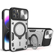 For iPhone 12 Pro CD Texture Sliding Camshield Magnetic Holder Phone Case(Silver) - free shipping - PMC TechLife - Order now!