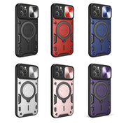 For iPhone 12 Pro CD Texture Sliding Camshield Magnetic Holder Phone Case(Silver)