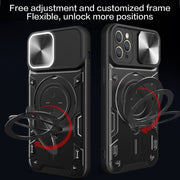 For iPhone 11 Pro Max CD Texture Sliding Camshield Magnetic Holder Phone Case(Red)