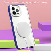 For iPhone 14 Color Frame 2 in 1 Hollow Cooling Phone Case(White)