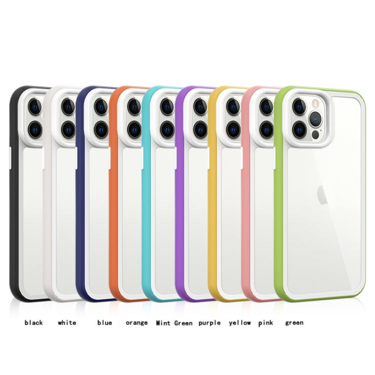 For iPhone 12 Color Frame 2 in 1 Hollow Cooling Phone Case(Black)