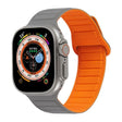 For Apple Watch 8 41mm Loop Magnetic Silicone Watch Band(Grey Orange) - Watch Bands by PMC TechLife | Online Shopping South Africa | PMC TechLife