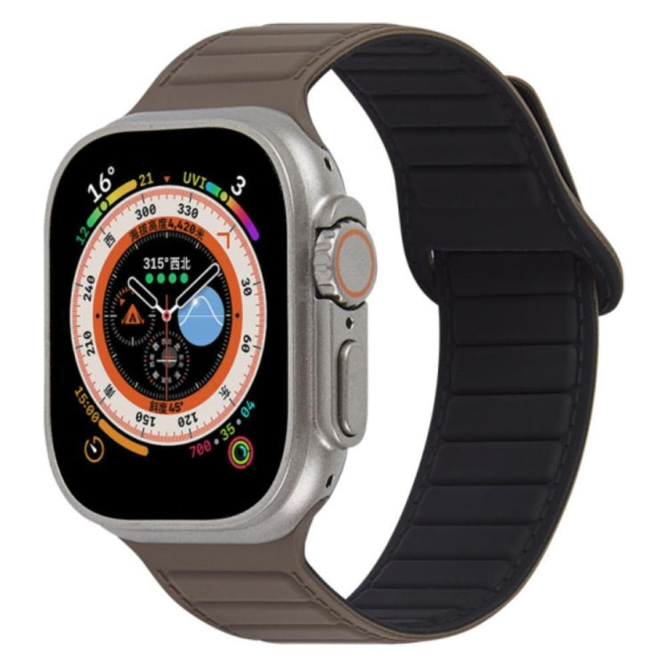 For Apple Watch 8 45mm  Loop Magnetic Silicone Watch Band(Coffee Black) - Watch Bands by PMC TechLife | Online Shopping South Africa | PMC TechLife