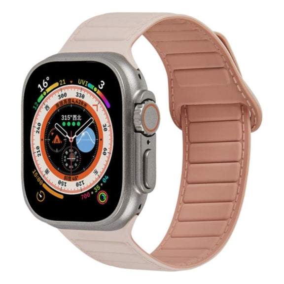 For Apple Watch SE 40mm Loop Magnetic Silicone Watch Band(Pink)