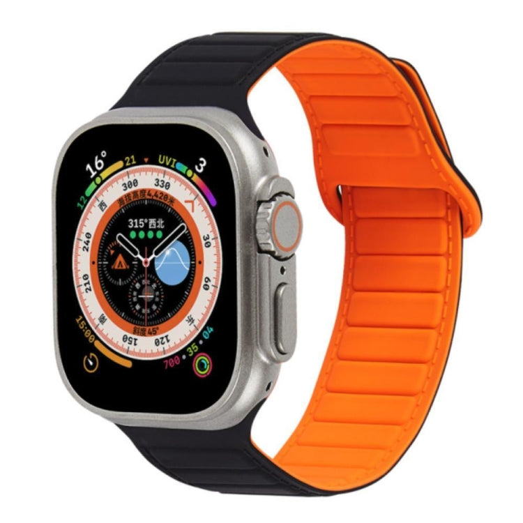 For Apple Watch 6 40mm Loop Magnetic Silicone Watch Band(Black Orange) - Watch Bands by PMC TechLife | Online Shopping South Africa | PMC TechLife