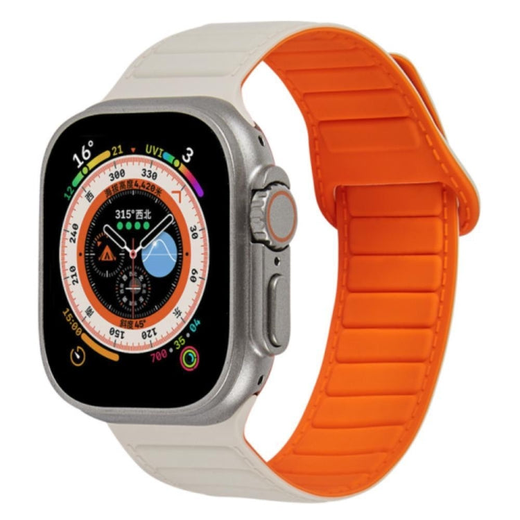 For Apple Watch 6 40mm Loop Magnetic Silicone Watch Band(Starlight Orange) - Watch Bands by PMC TechLife | Online Shopping South Africa | PMC TechLife