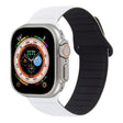 For Apple Watch 4 40mm Loop Magnetic Silicone Watch Band(White Black) - Watch Bands by PMC TechLife | Online Shopping South Africa | PMC TechLife