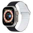 For Apple Watch 3 38mm Loop Magnetic Silicone Watch Band(Black White) - Watch Bands by PMC TechLife | Online Shopping South Africa | PMC TechLife