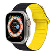 For Apple Watch 2 42mm Loop Magnetic Silicone Watch Band(Black Yellow) - Watch Bands by PMC TechLife | Online Shopping South Africa | PMC TechLife