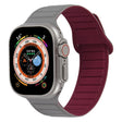 For Apple Watch 38mm Loop Magnetic Silicone Watch Band(Grey Wine Red) - Watch Bands by PMC TechLife | Online Shopping South Africa | PMC TechLife